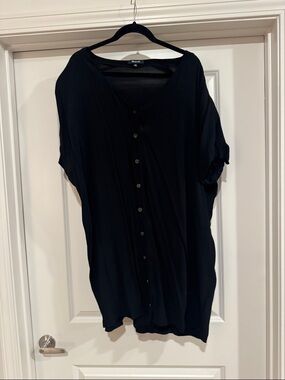 Black Button-Front Lightweight Madewell Dress